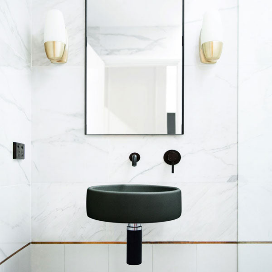 Nood Co Bowl Basin Wall Hung Charcoal