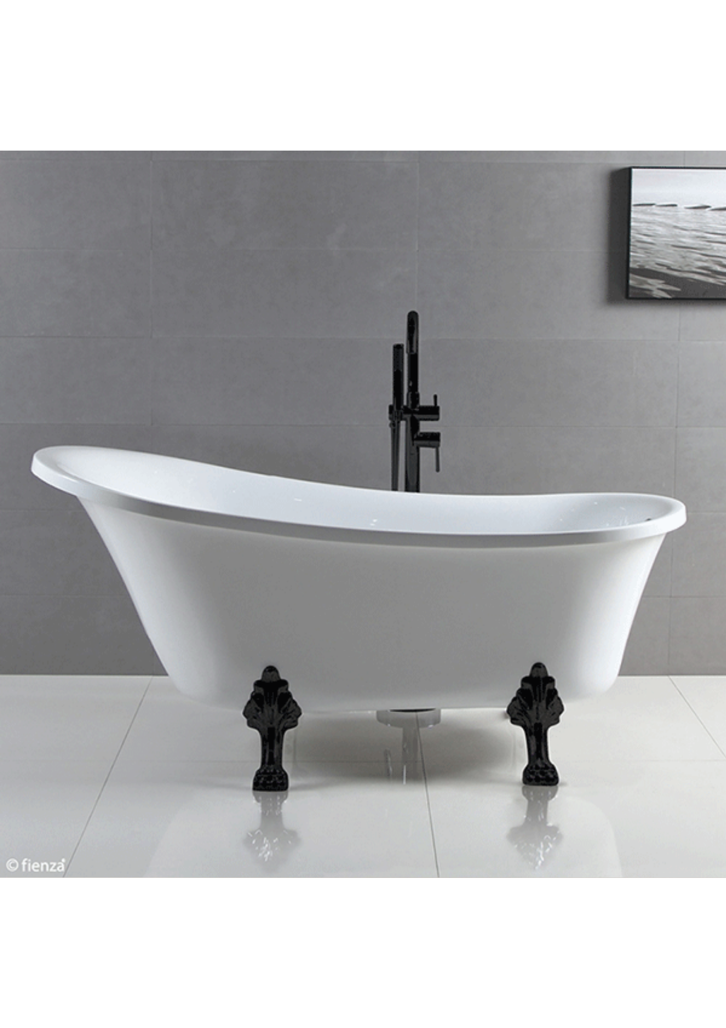 Fienza Claw Foot Bath - Matte Black Feet