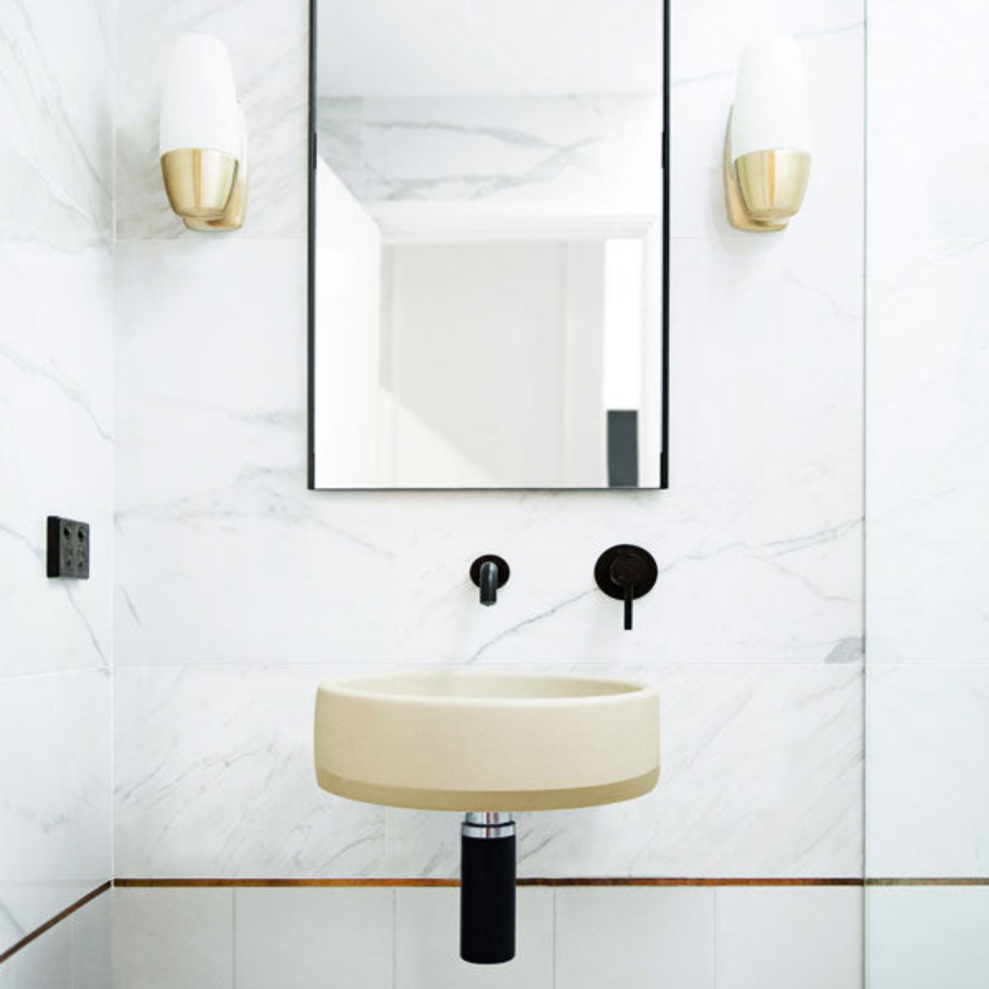 Nood Co Bowl Basin Two Tone Wall Hung Custard