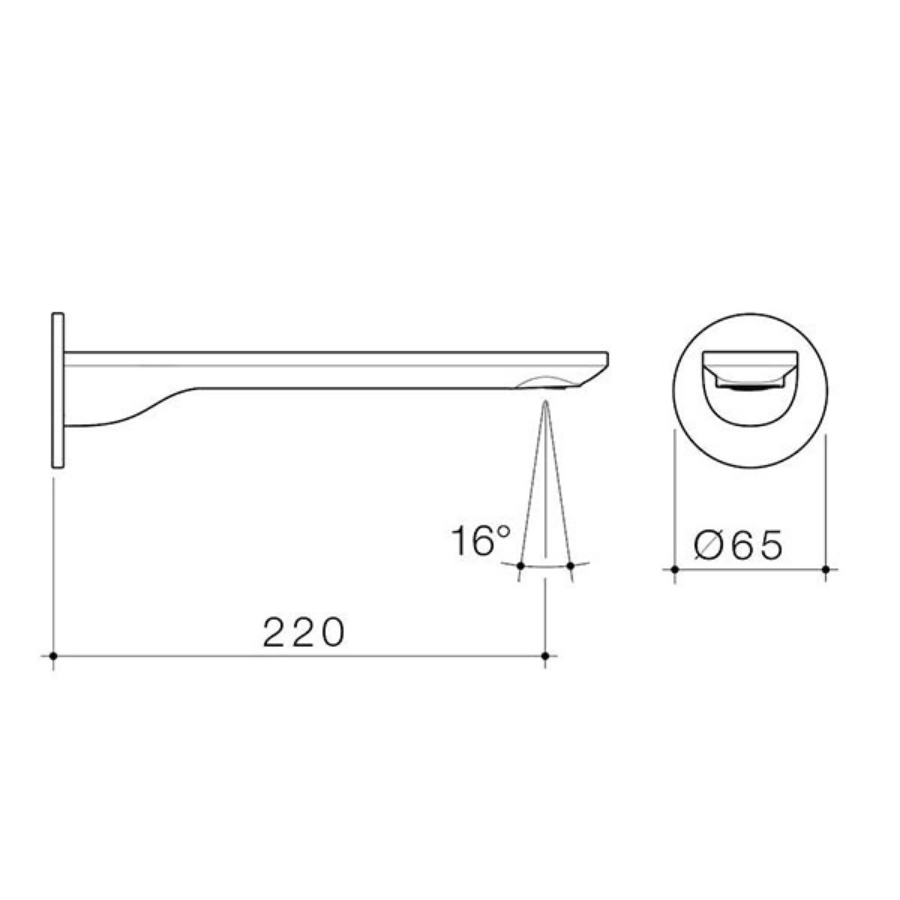 Caroma Urbane II Round 220mm Basin/Bath Outlet Brushed Nickel