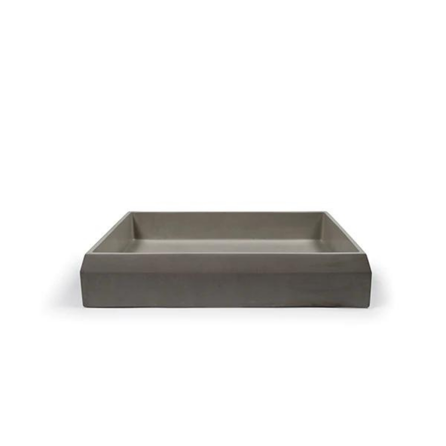 Nood Co Prism Basin Rectangle Surface Mount Mid Tone Grey