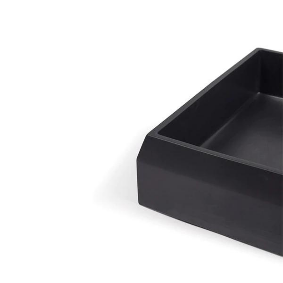 Nood Co Prism Basin Rectangle Surface Mount Charcoal
