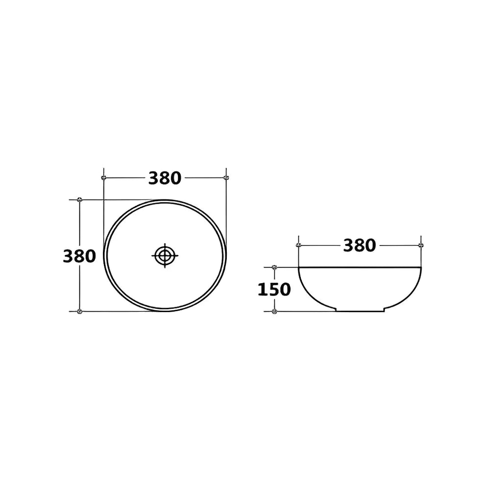 Above counter basin, 380mm: Sleek, Modern, and Captivating-Gloss White-PA3838