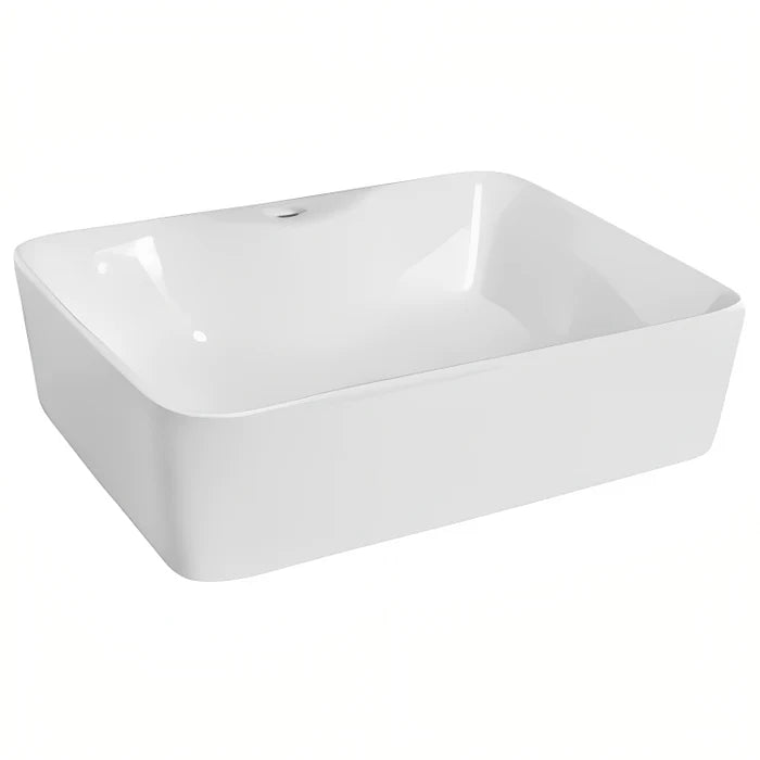 Above Counter Basin 480mm: White Ceramic Basin Above Counter-Gloss White-PA4737TH