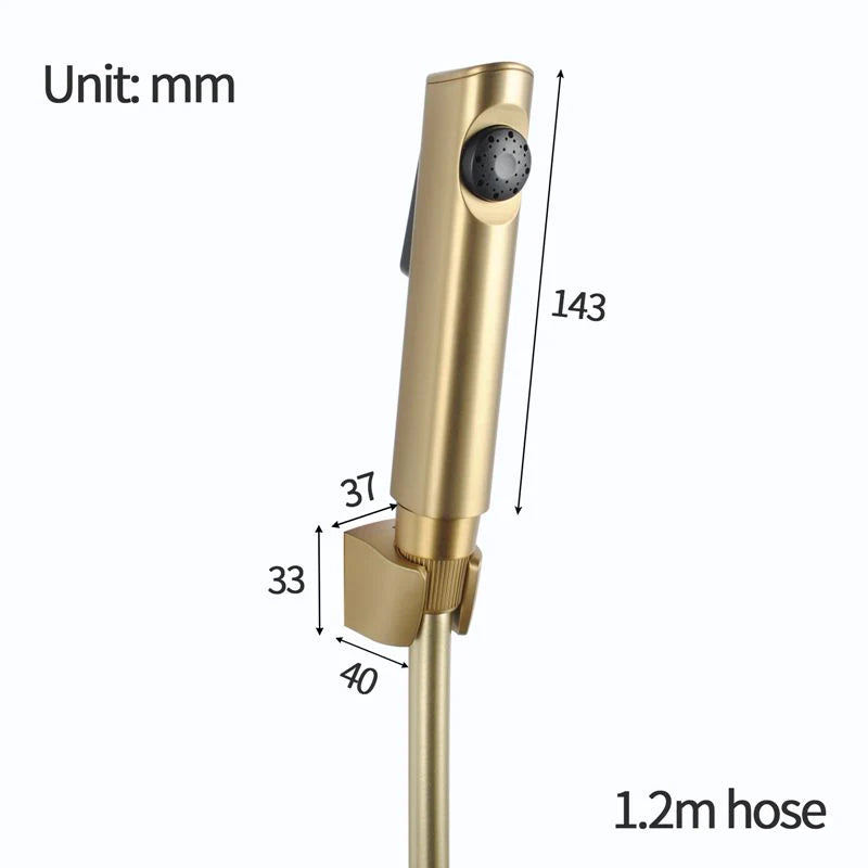 ABS round toilet bidet spray kit with PVC hose-Brushed Yellow Gold-BUYG0005E.SH