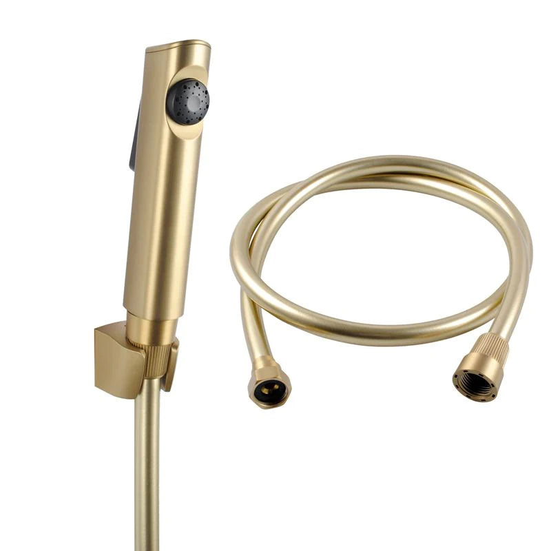 ABS round toilet bidet spray kit with PVC hose-Brushed Yellow Gold-BUYG0005E.SH