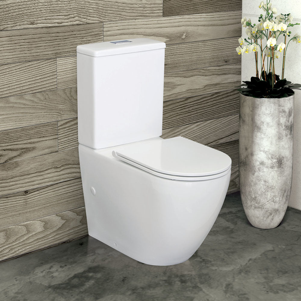 Fienza Alix Back-to-Wall Toilet Suite, Slim Seat