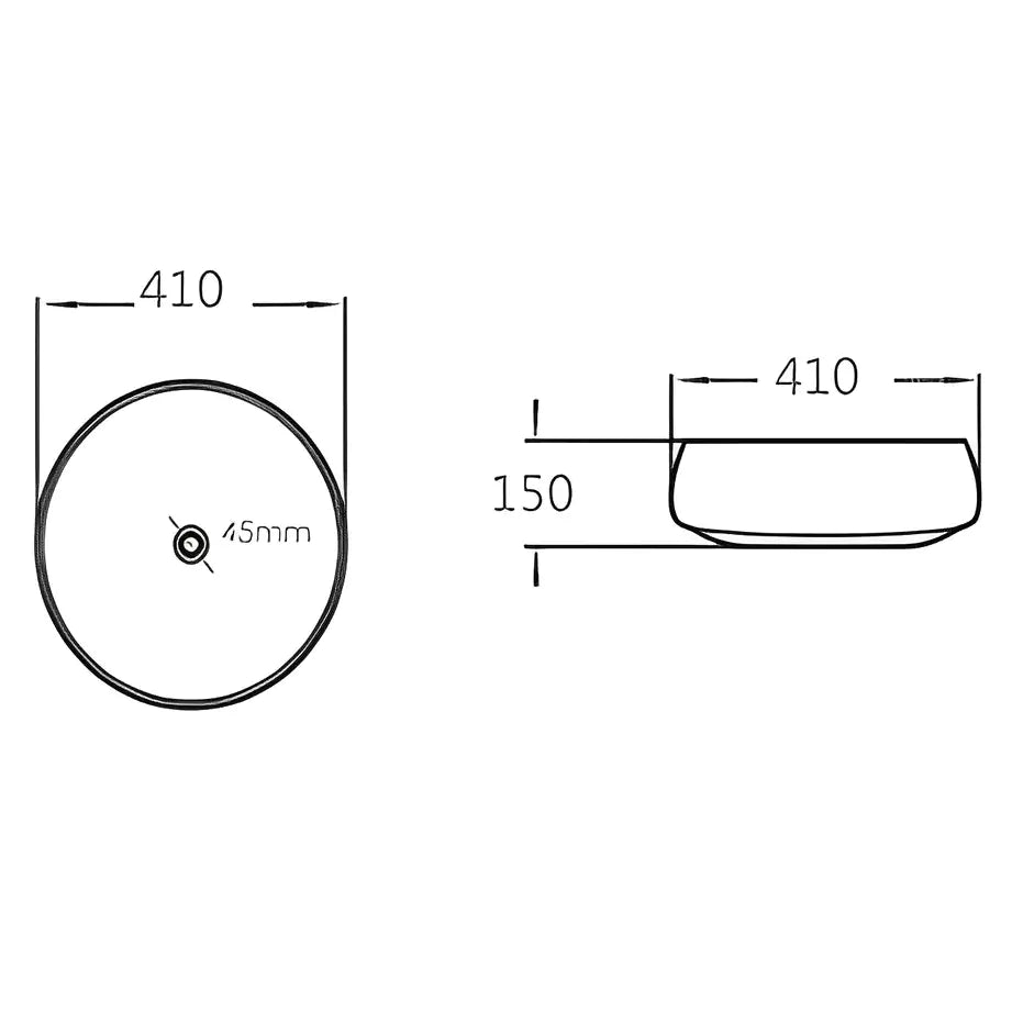 Art Basin 405mm: Stylish ceramic Basin-Matte White and Copper-PA4343WC