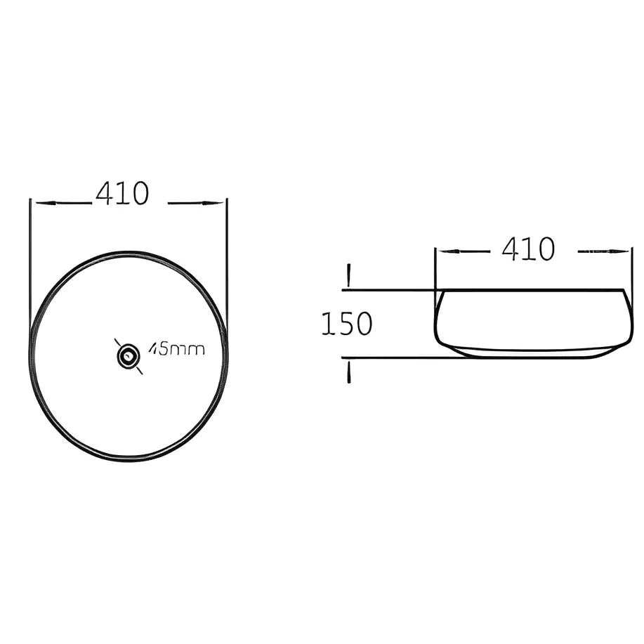 Compact Art Basin: 410mm Adding Elegance to Any Space-Matte Black and Copper-PA4343BC
