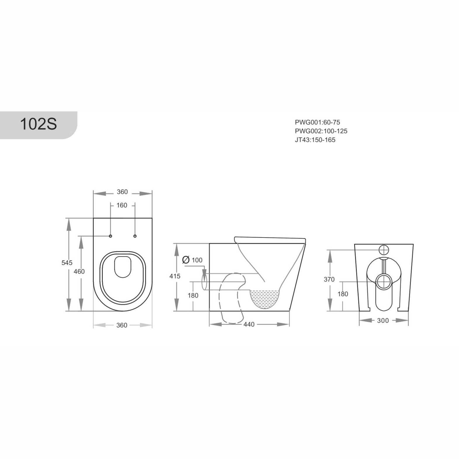 Avery Wall Faced Floor Pan - Stylish and Space-Saving Bathroom Essential, size