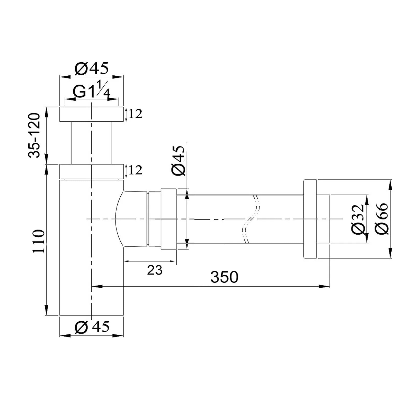 Basin Bottle Trap 32mm: Plumbing Essential for Sink Drainage-Brushed Nickel-BU001.BT