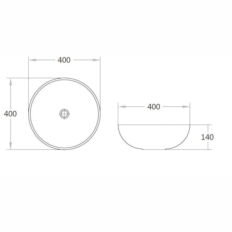 Stylish BASIN PA4040MG bathroom sink,size
