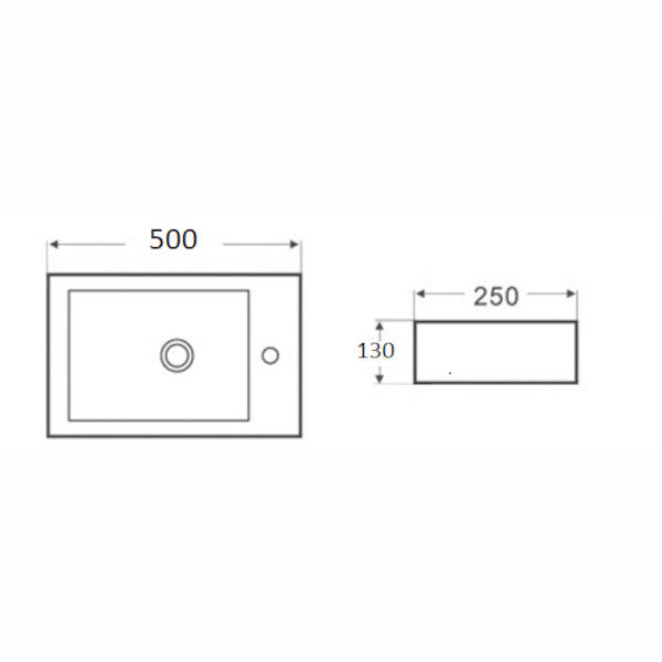BASIN PW5025L: Stylish and Durable Modern Wash Basin, size