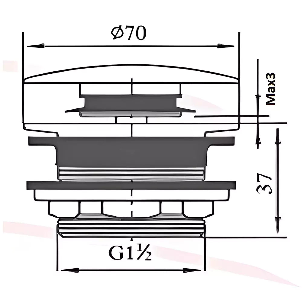 Bathtub Pop-Up Waste: Non-Overflow 40mm-Matte Black-DPB40NF-MB