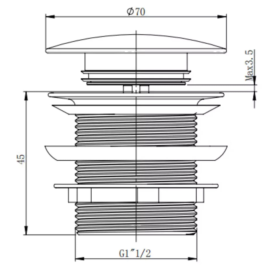 40mm Bathtub Waste: Efficient Drainage Solution for Bathrooms-PB40NF-Chrome