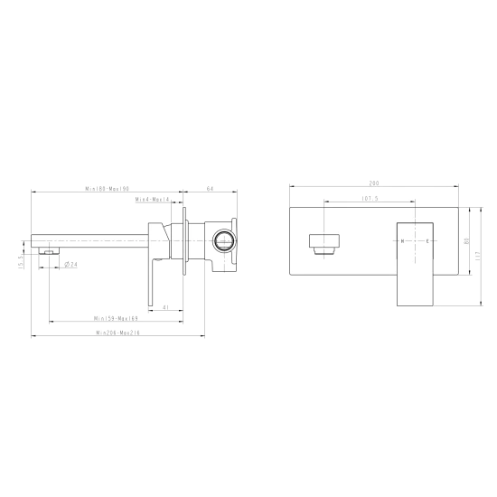 Blaze Wall Mixer with Spout for Bathtub and Basin-Chrome-CH0113-2-EX-BM