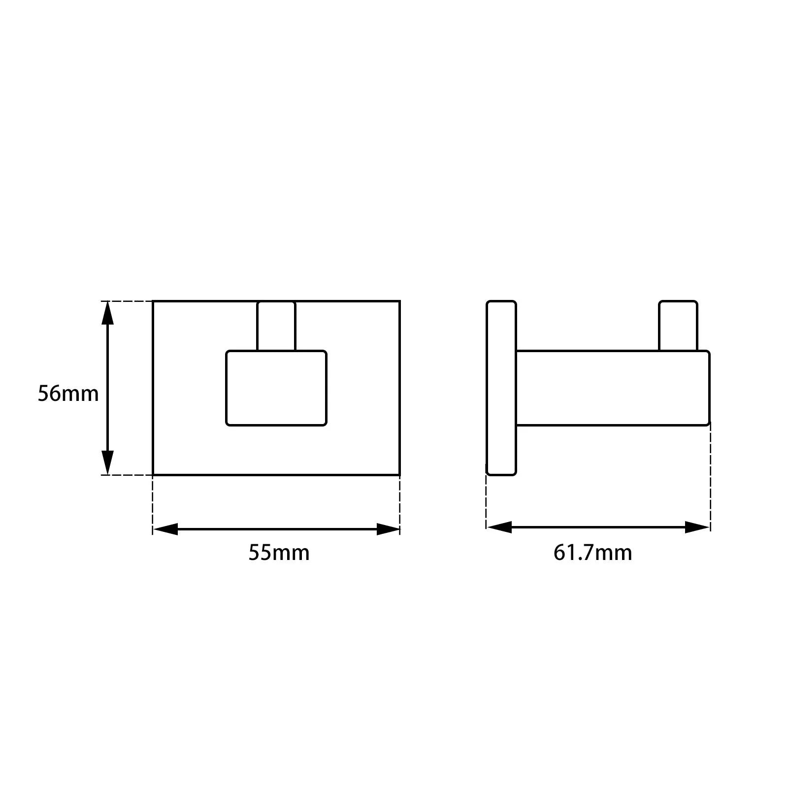Blaze Robe Hook: Simple, Elegant Space-Saving Bathroom Accessory-Chrome-CH6307_TR, 2
