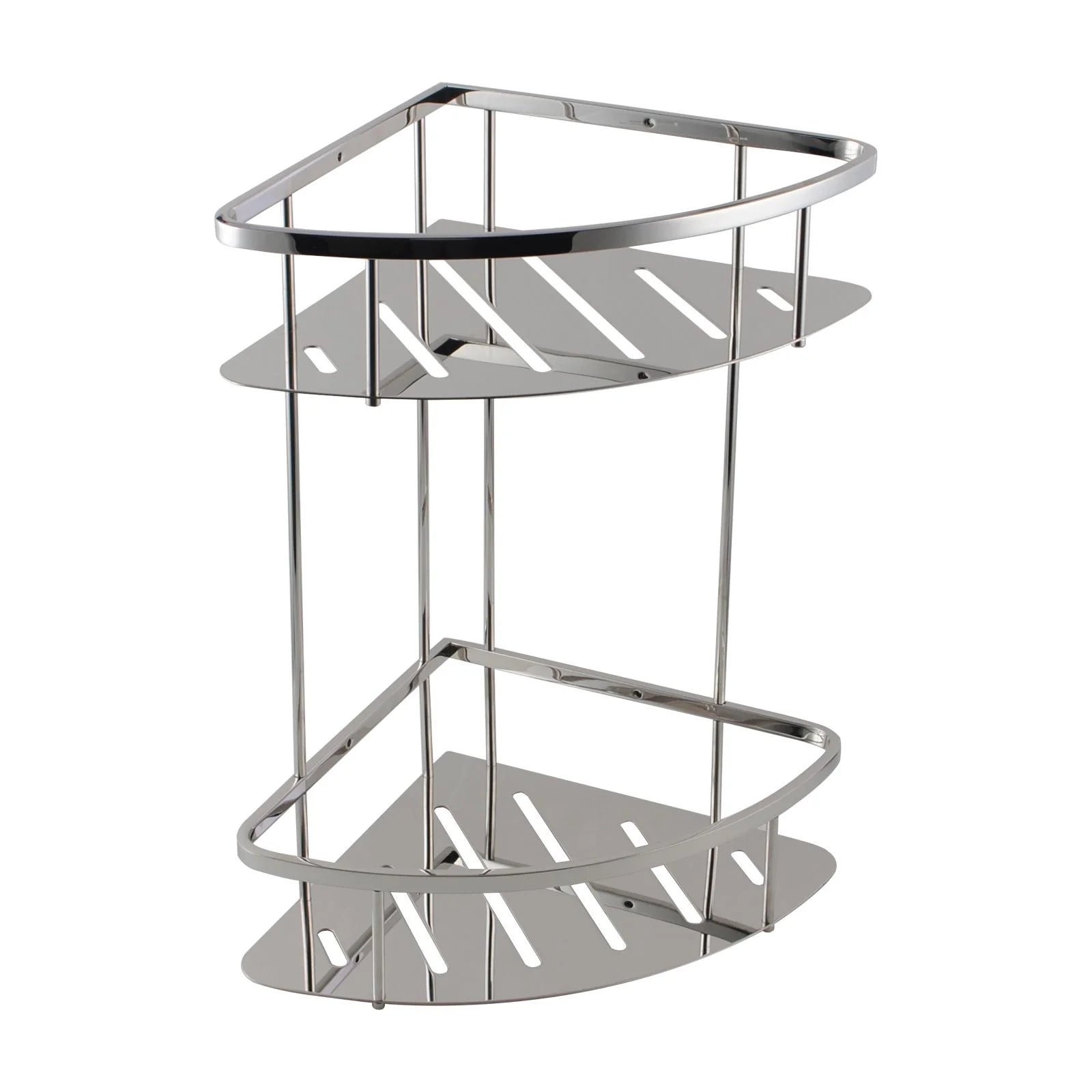 Blaze 2 Tier Stainless Steel Shower Caddy: Modern Bathroom Organizer-Chrome-CH6117_TR