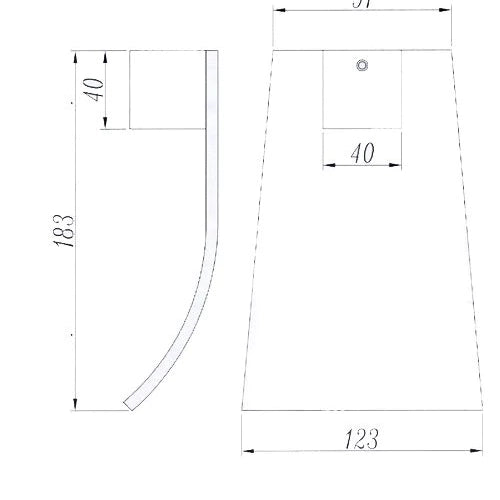 Cascade Series Waterfall Wall Spout: Elegant fixture for bathtubs/basins, providing a luxurious waterfall flow-CH0005.BS