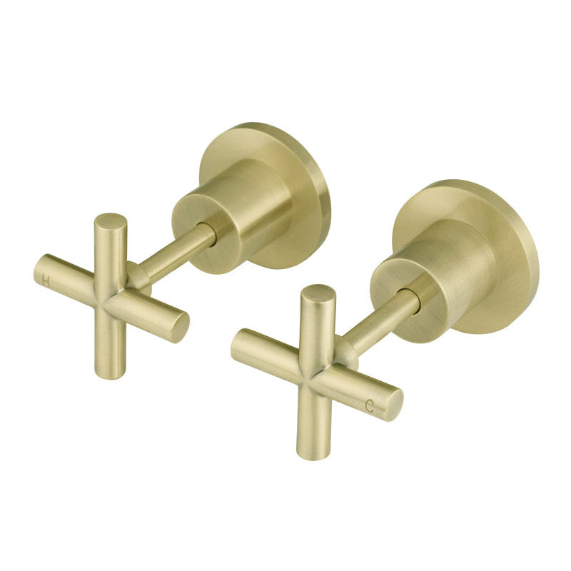 Cross Handle Jumper Valve Wall Top Assemblies - PVD Tiger Bronze