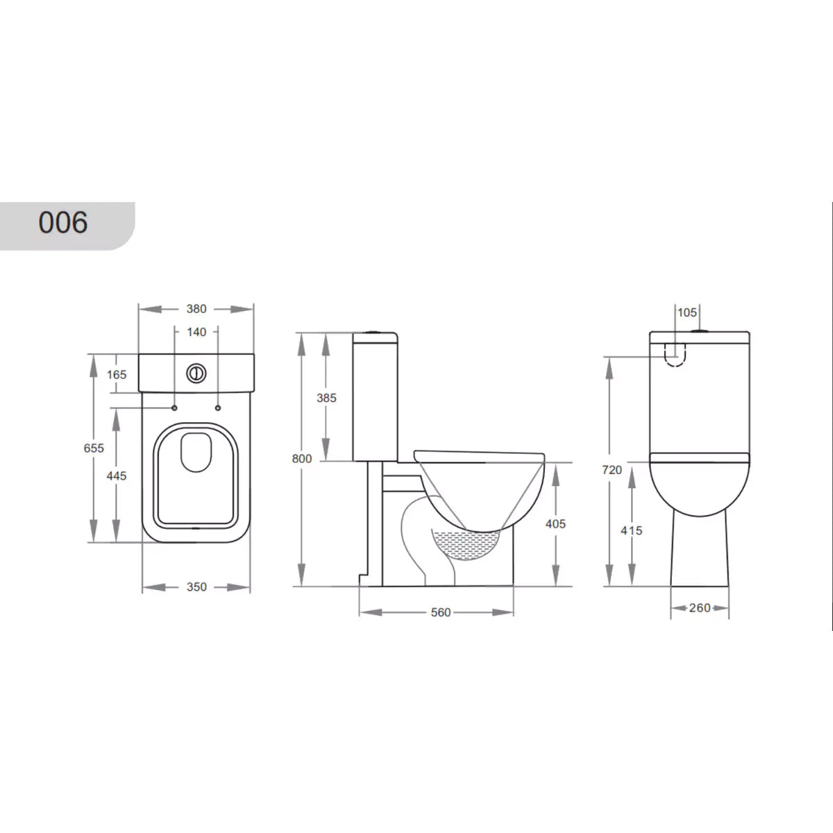Cubo Closed Couple Toilet Suite: Modern and Sleek Toilet Design with Compact Footprint-Gloss White-KDK006C/KDK006P