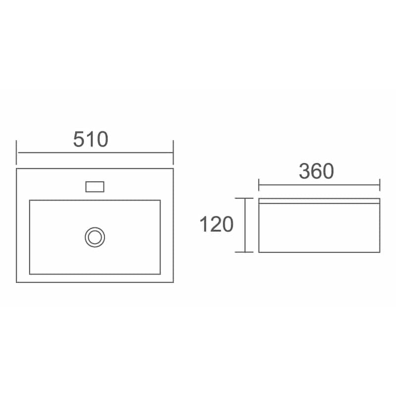 ECT Global ACQUA Basin: Sleek Wall Mount WB5136W