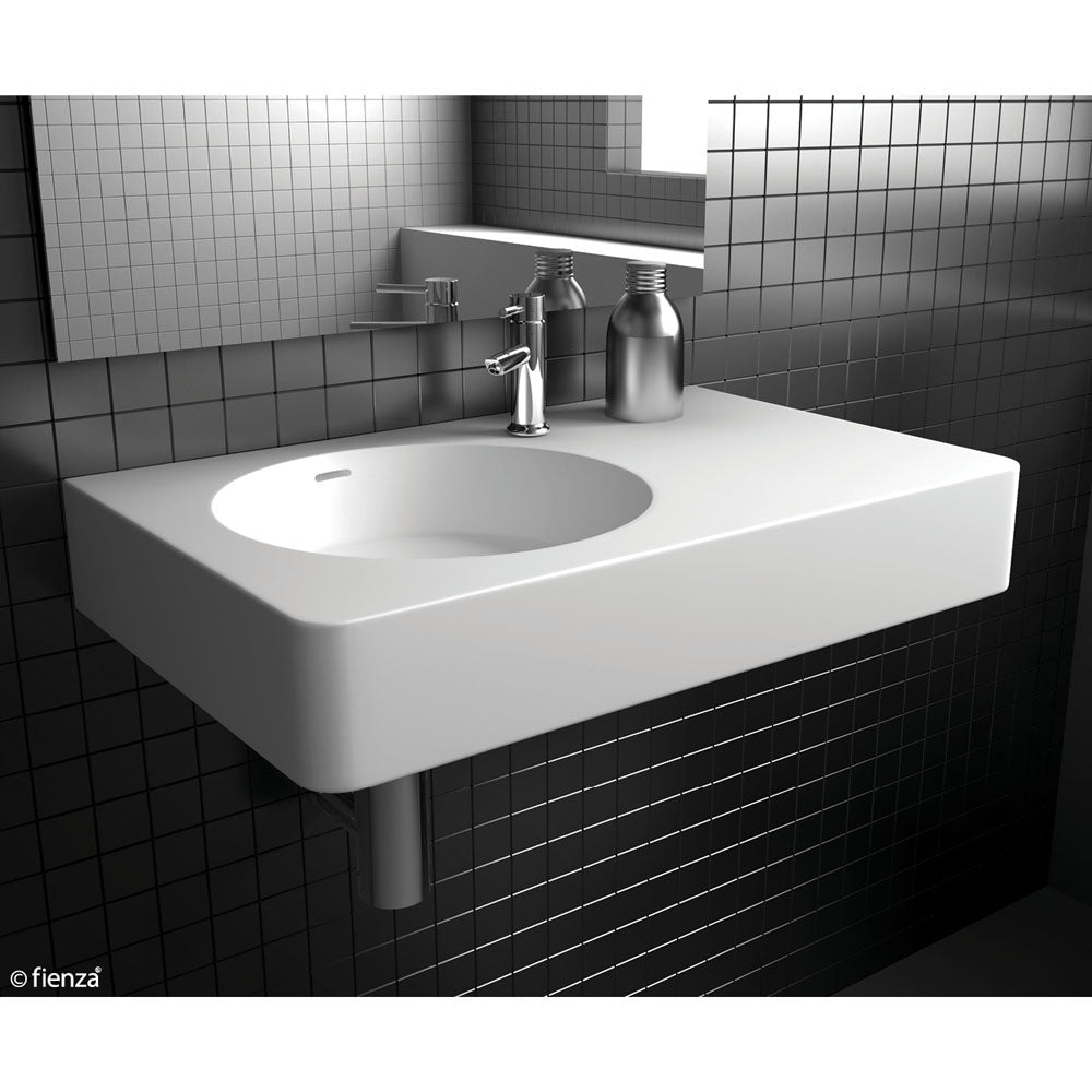 Fienza Encanto 700 Cast Stone Wall Basin, 1 Tap Hole