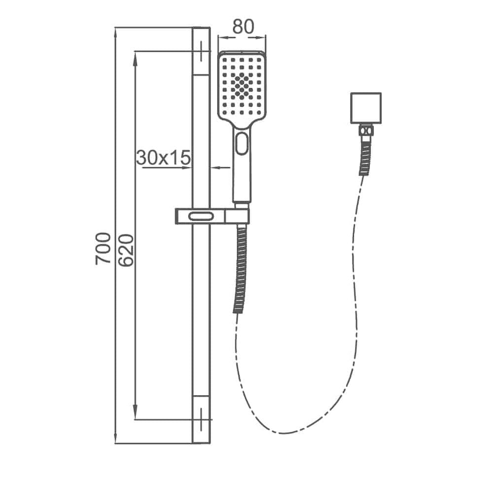 ECT Global Exon Shower Head On Rail