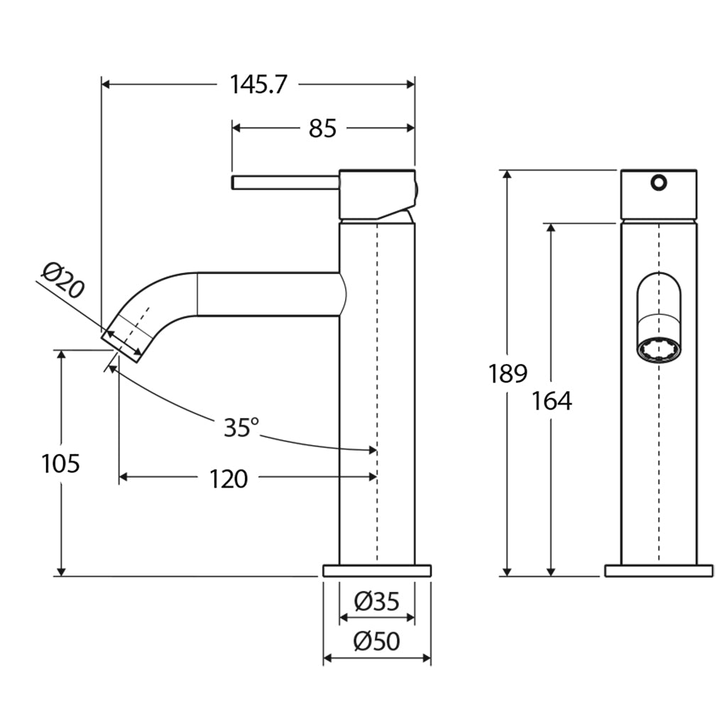 Fienza Kaya Basin Mixer - Brushed Nickel