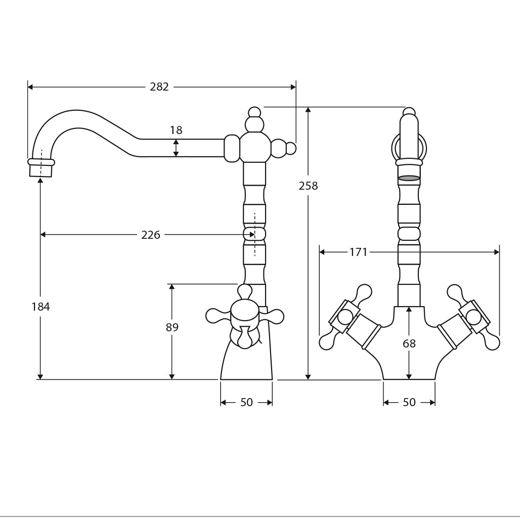 Fienza Lillian Shepherds Crook Sink Mixer
