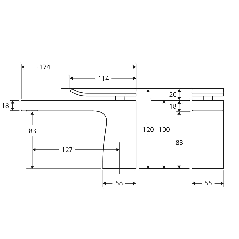 Fienza Lincoln Basin Mixer - Mixed Finish