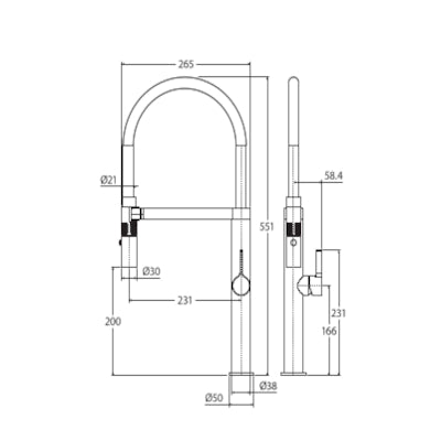 Fienza Sansa Pull Down Sink Mixer - Gun Metal
