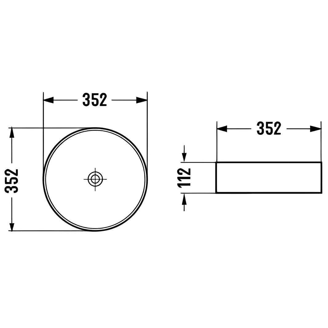 352mm Fine Ceramic Basin: Elegant and Compact-Matte White Carrara-PA3636CRA