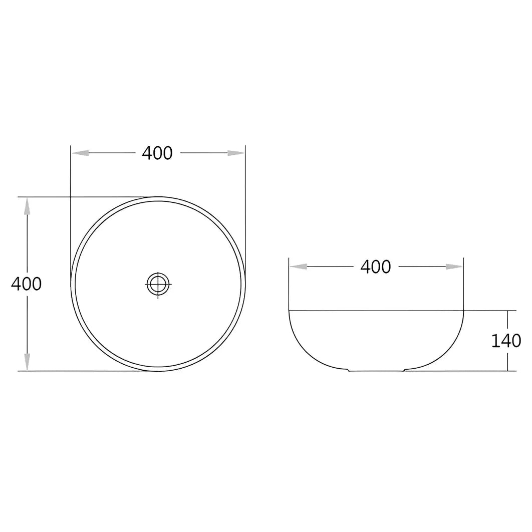 405mm Ceramic Basin: Timeless Elegance in Fine Craftsmanship-Matte Grey-PA4040MG