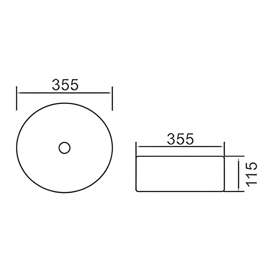 Gloss White & Silky Silver 355mm Ceramic Basin: Stylish and Compact Basin-PA3636SW