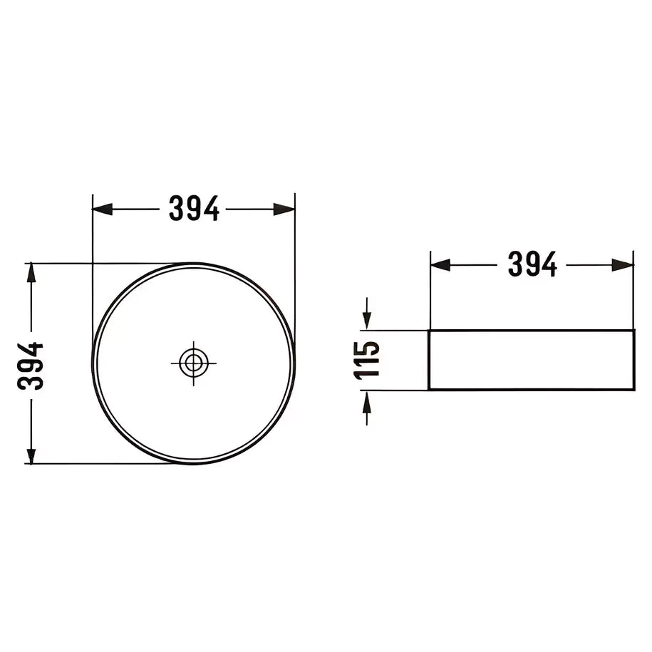 Marble ceramic basin, 394mm-Matte White Marble-PA4040M2