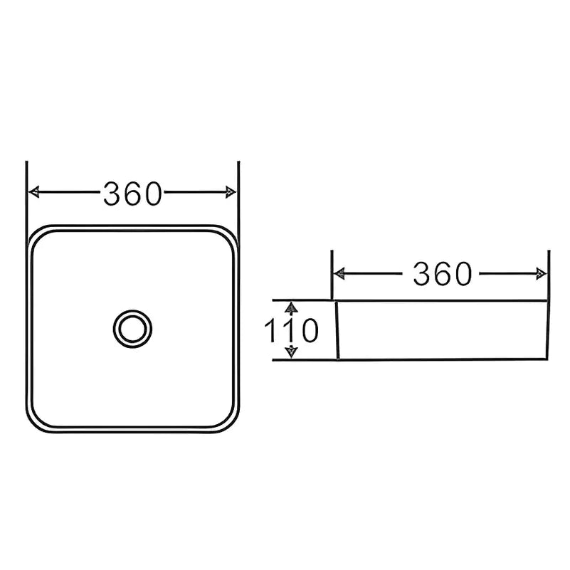 360mm Matte Black Ceramic Basin: Sleek and Stylish