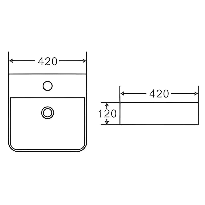 Fine Ceramic Basin PW4242: Sleek, and Minimalist Perfect for Any Bathroom-Matte Black-PW4242MB