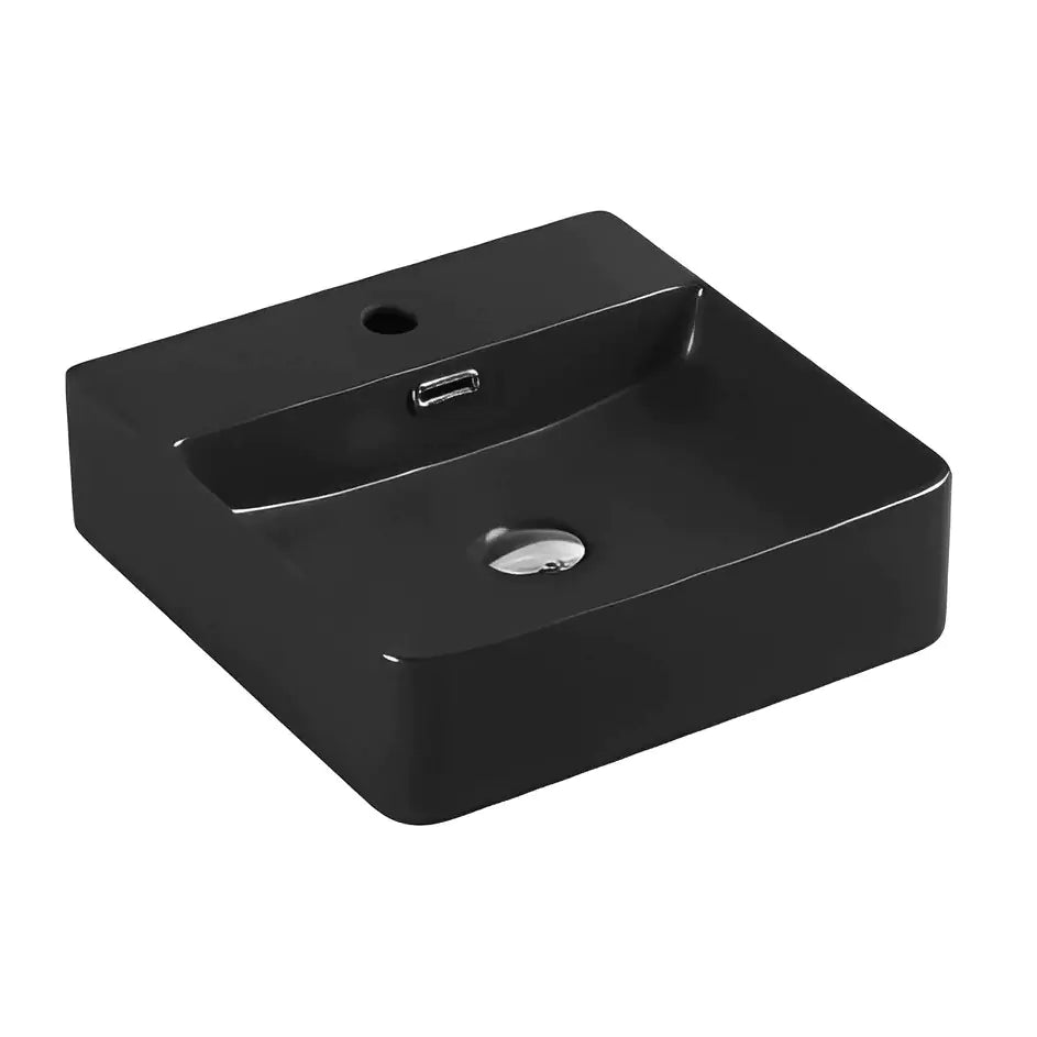 Fine Ceramic Basin PW4242: Sleek, and Minimalist Perfect for Any Bathroom-Matte Black-PW4242MB