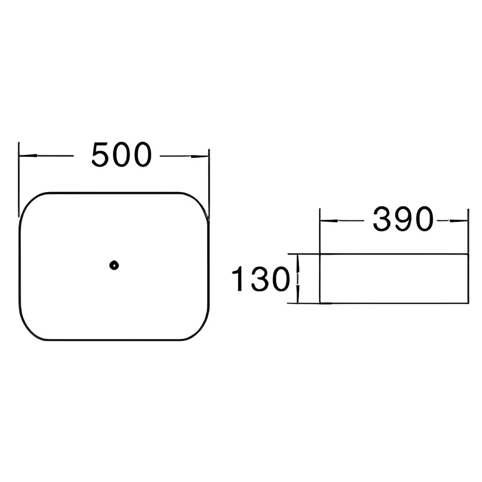 Sleek 500mm Ceramic Basin: Timeless Sophistication-Gloss White Carrara-PA5039MC