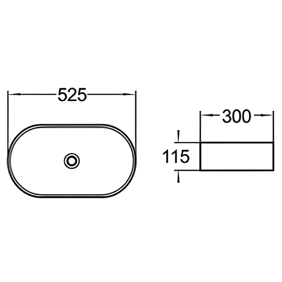 Ultra Slim 525mm Ceramic Basin: Sleek and Stylish for Modern Bathrooms-Gloss White-PA5230