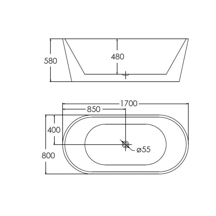Freestanding Bath Tub 019-C-019, size