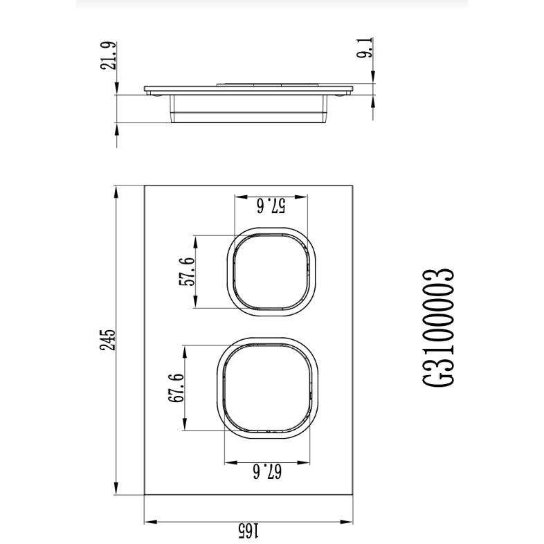 Glass Button for Cistern - Stylish Toilet Fixture Accessory G3100003