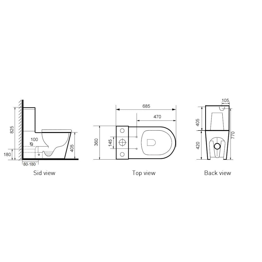 ECT Global Jess Rimless Wall Faced Toilet Suite