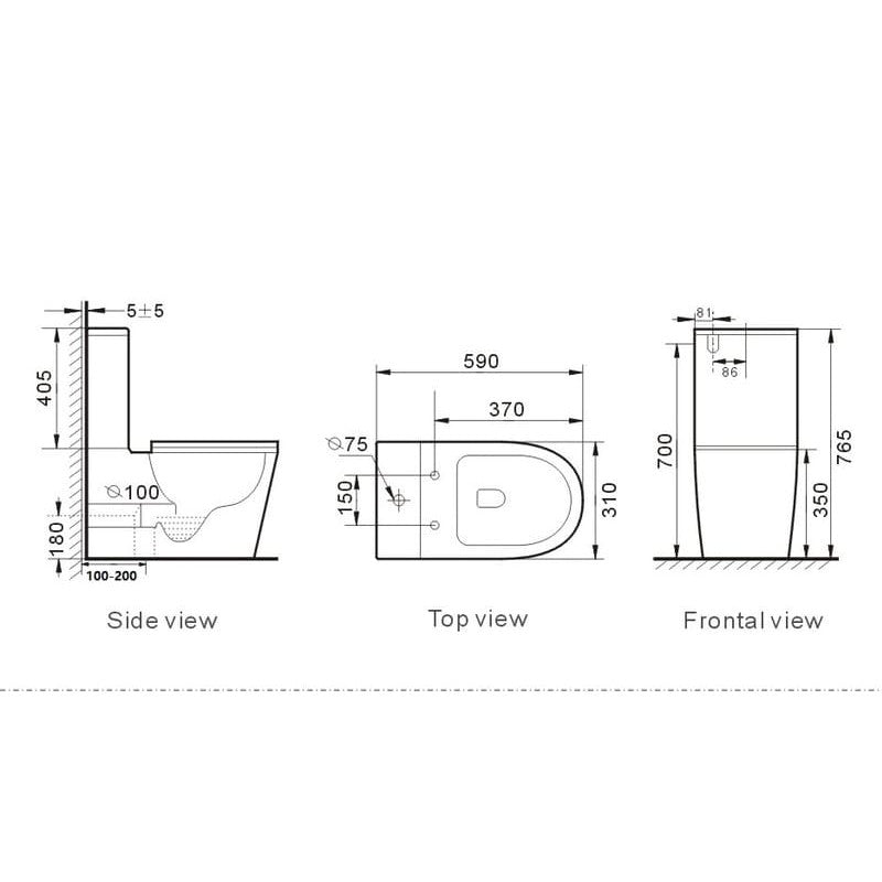 ECT Global Junior Rimless Wall Faced Toilet Suite