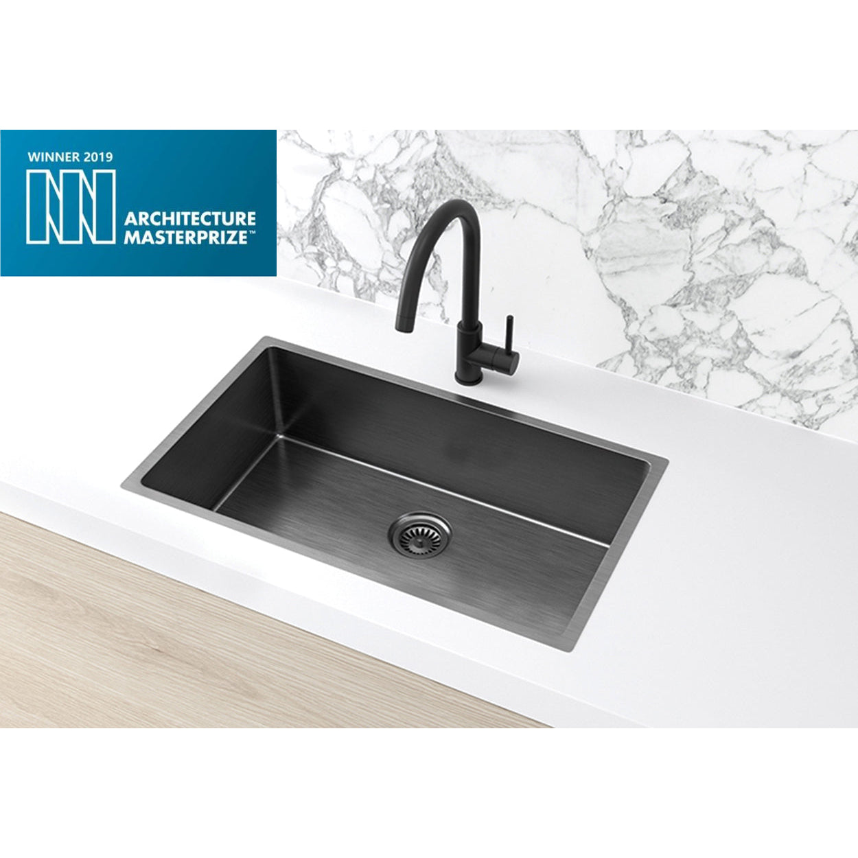 Kitchen Sink - Single Bowl 760 x 440 - Gunmetal Black