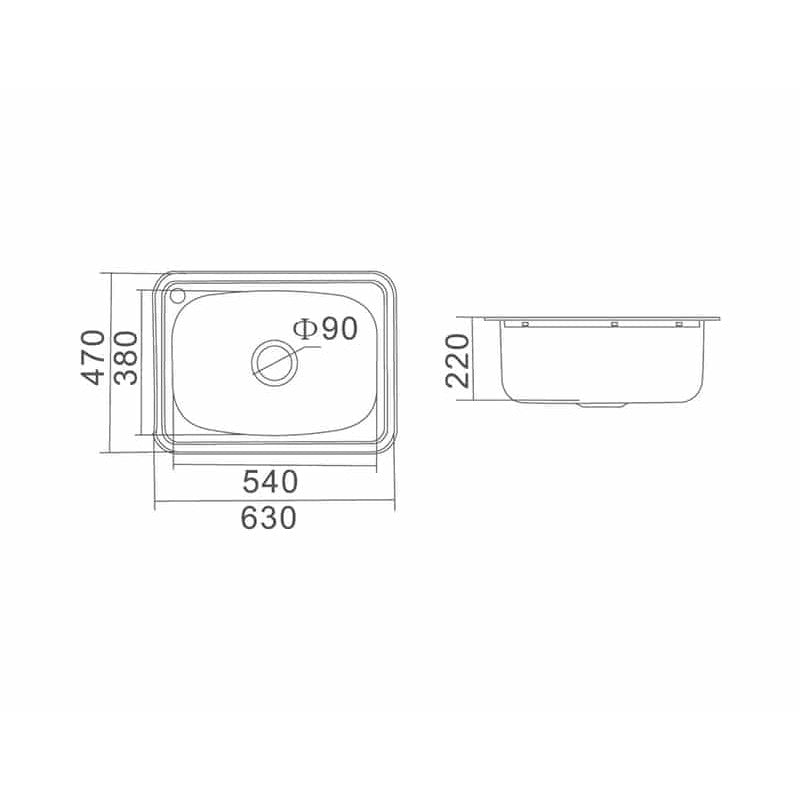 ECT Global Lavassa Single 45L Laundry Tub SS A26