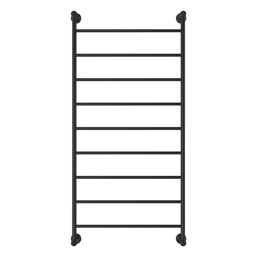 Fienza Lillian Heated Towel Rail, 600 x 1200mm, Matte Black
