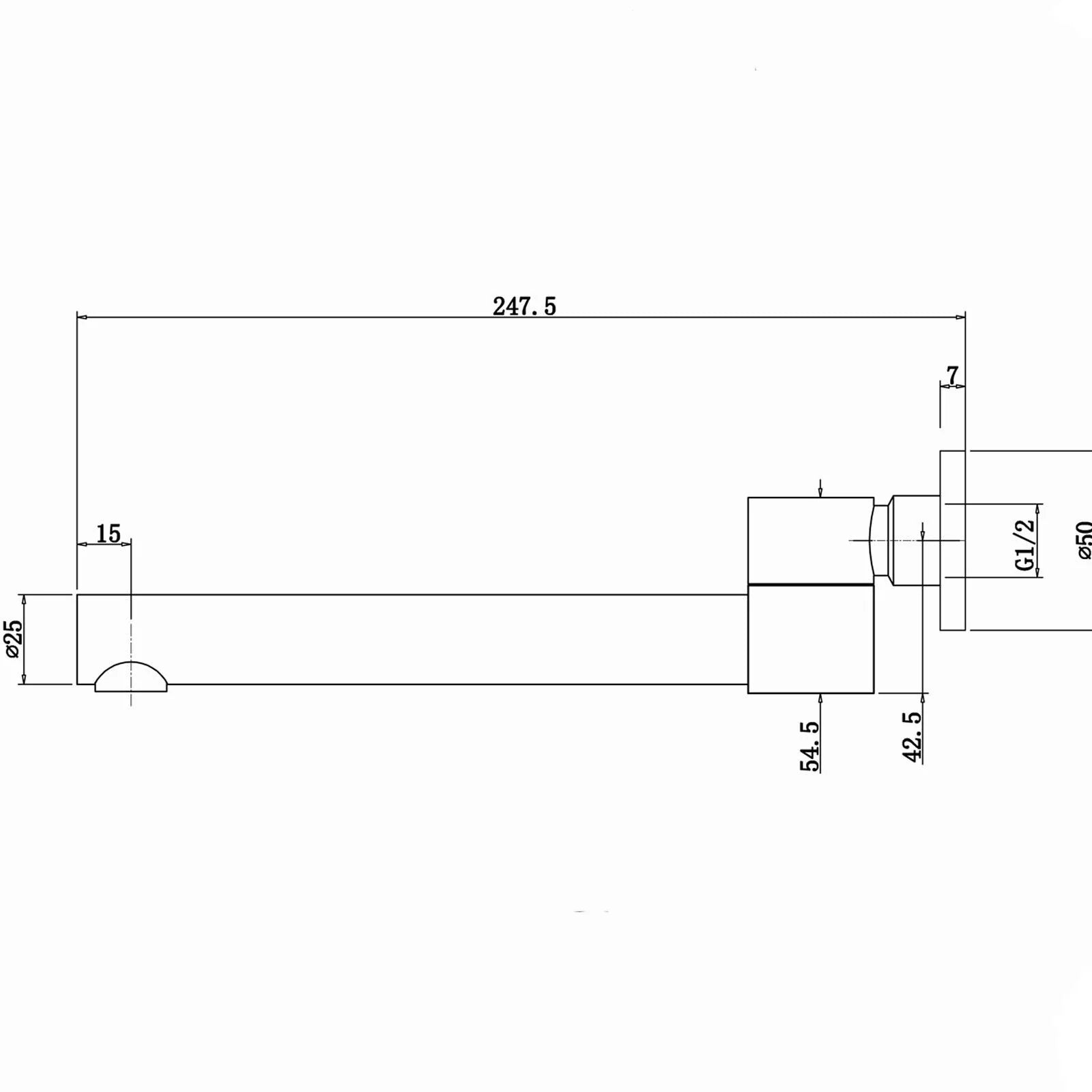 Lucid Pin Round Swivel Wall Spout: Modern fixture for bathtubs/basins, offering flexibility and style-CH0004.BS