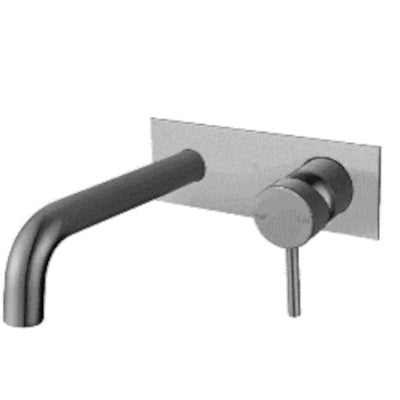 Lucid Pin Series wall mixer with round spout, featuring a sleek and modern design-BU0144-2.BM